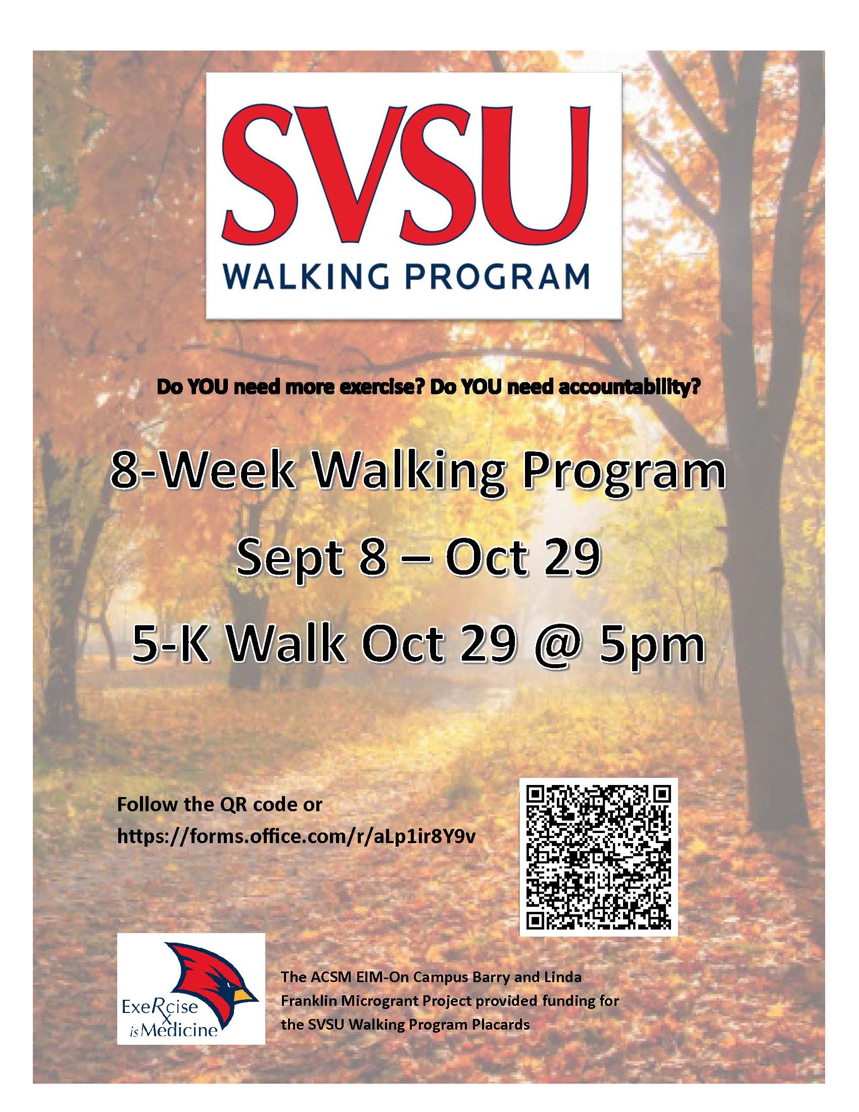 2025 Fall Walking Program Flyer